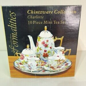 Chintzware Collection 10 Piece Mini Tea Set - Floral Design